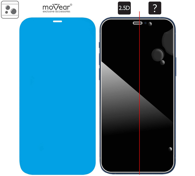 2 pcs. | moVear GLASS mSHIELD 2.5D for Apple iPhone 12 Pro Max (6.7") (case friendly)