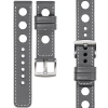 moVear Prestige R1 22mm Grau Lederarmband für Garmin Vivoactive 4, Venu 3/2 | Grau Nähte [Größen XS-XXL und Schnalle zur Auswahl]