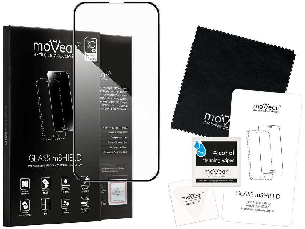 moVear GLASS mSHIELD 3D PRO-E für Apple iPhone 13 Mini (5.4") (Handyhülle freundlich)