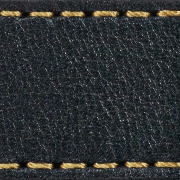 Gurt C1 18mm | Schwarz / Gold Thread | Lederteile ohne Schnalle