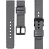 moVear Prestige C1 20mm Grau Lederarmband für Garmin Vivoactive 5/3, Vivomove 3, Venu 2 | Grau Nähte [Größen XS-XXL und Schnalle zur Auswahl]