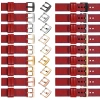 moVear Prestige C1 26mm Uhrenarmband aus Leder | Scharlachrot, Scharlachrot Nähte [Größen XS-XXL und Schnalle zur Auswahl]