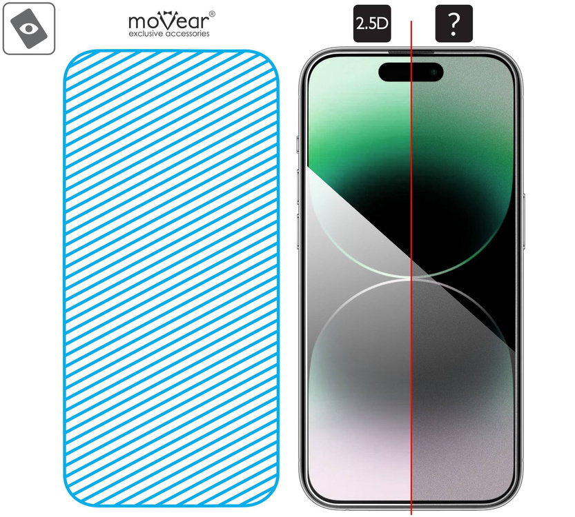 moVear mBOX GLASS mSHIELD 2.5D für Apple iPhone 14 Pro (6.1") (einfache Installation)