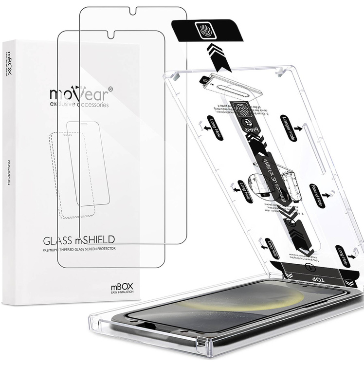 2 Stk. | moVear mBOX GLASS mSHIELD 2.5D für Samsung Galaxy S25/S24 (6.2") (einfache Installation)
