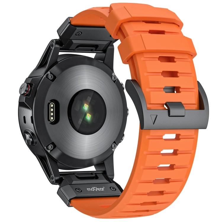 moVear FKM Extreme Strap for Garmin QuickFit 22mm (Fenix / Forerunner / Epix / Instinct / Enduro / Quatix / MARQ - 47/45mm) Orange
