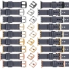 moVear Prestige C1 22mm Stahlgrau Lederarmband für Apple Watch 10 / 9 / 8 / 7 / 6 / 5 / 4 / SE (42/41/40mm) | Stahlgrau Nähte [Größen XS-XXL und Schnalle zur Auswahl]