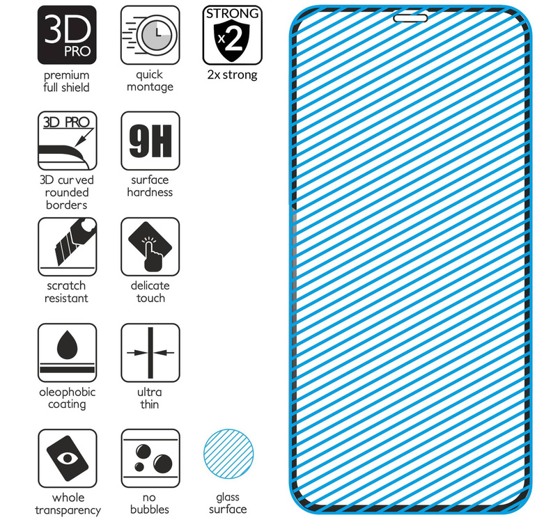 2 Stk. | moVear GLASS mSHIELD 3D PRO für Apple iPhone 11 Pro Max / Xs Max (6.5") (Vollbildschutz)