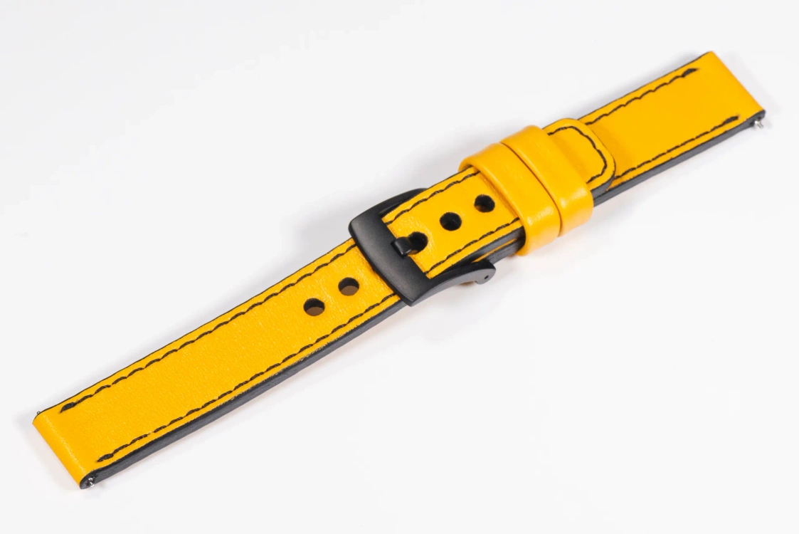 Leather watch strap
