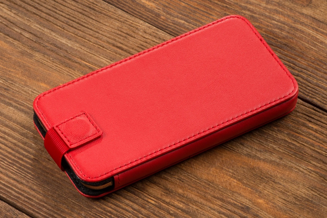 moVear pocketCase C+ Einschubtasche aus Leder für Apple iPhone 16/15/14/13, 12/11 Pro, Xs/X | Nappaleder (Rot)