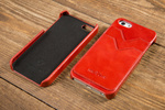 moVear backCover S+ Lederrückseite Cover für Apple iPhone SE / 5s / 5 | Vintage Leder-Hülle, Rot