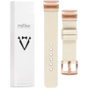 moVear Prestige S1 Lederarmband für Garmin QuickFit 20mm (Fenix / Instinct - 43/42/40mm) Nude [Schließe nach Wahl]