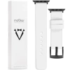 moVear Prestige S1 24mm Lederarmband für Apple Watch 10 / 9 / 8 / 7 / 6 / 5 / 4 / SE (46/45/44mm) & Ultra (49mm) Weiß [Adapter und Schnalle zur Auswahl]