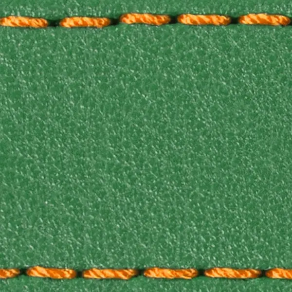 Strap C1 22mm | Green / Orange thread | Leather parts without buckle