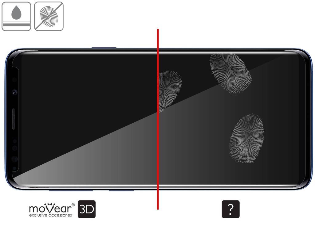 moVear GLASS mSHIELD 3D cf für Samsung Galaxy S9 (5.8") (Handyhülle freundlich)