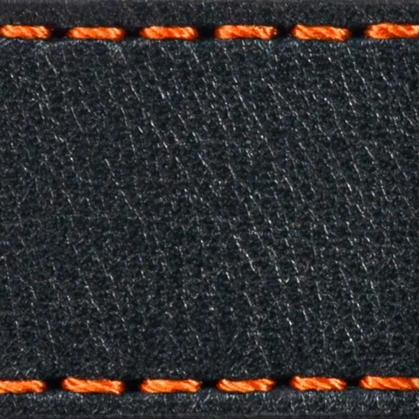 Uhrenarmbandpolster W1 22mm | Schwarz / Dunkelorange Faden