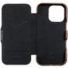 moVear flipSide 4C Leder Handyhülle für Apple iPhone 16 Pro (6.3") | Naturgeöltes Leder (Dunkelbraun)