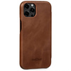 moVear flipSide S Ledertasche für Apple iPhone 12 Pro / 12 (6.1") | Glatte Leder, Handy Hülle book type (Dunkelbraun)