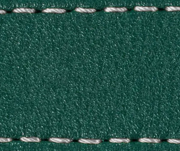 Strap C1 26mm | Bottle green / Silver thread | Leather parts without buckle