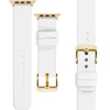 moVear Prestige S1 20mm Lederarmband für Apple Watch 10 / 9 / 8 / 7 / 6 / 5 / 4 / SE (46/45/44mm) & Ultra (49mm) Weiß [Adapter und Schnalle zur Auswahl]