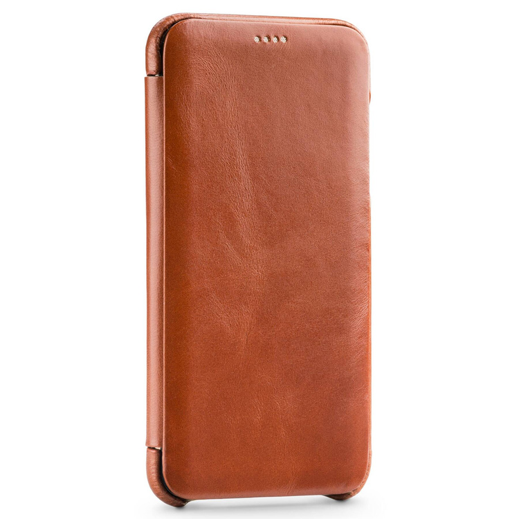 moVear flipSide S Leather slim case for Apple iPhone Xs MAX (6.5") | Vintage Leather (Brown)