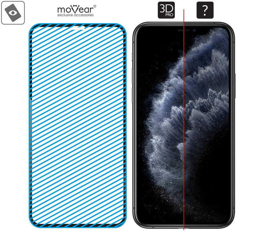 moVear GLASS mSHIELD 3D PRO für Apple iPhone 11 Pro / Xs / X (5.8") (Vollbildschutz)