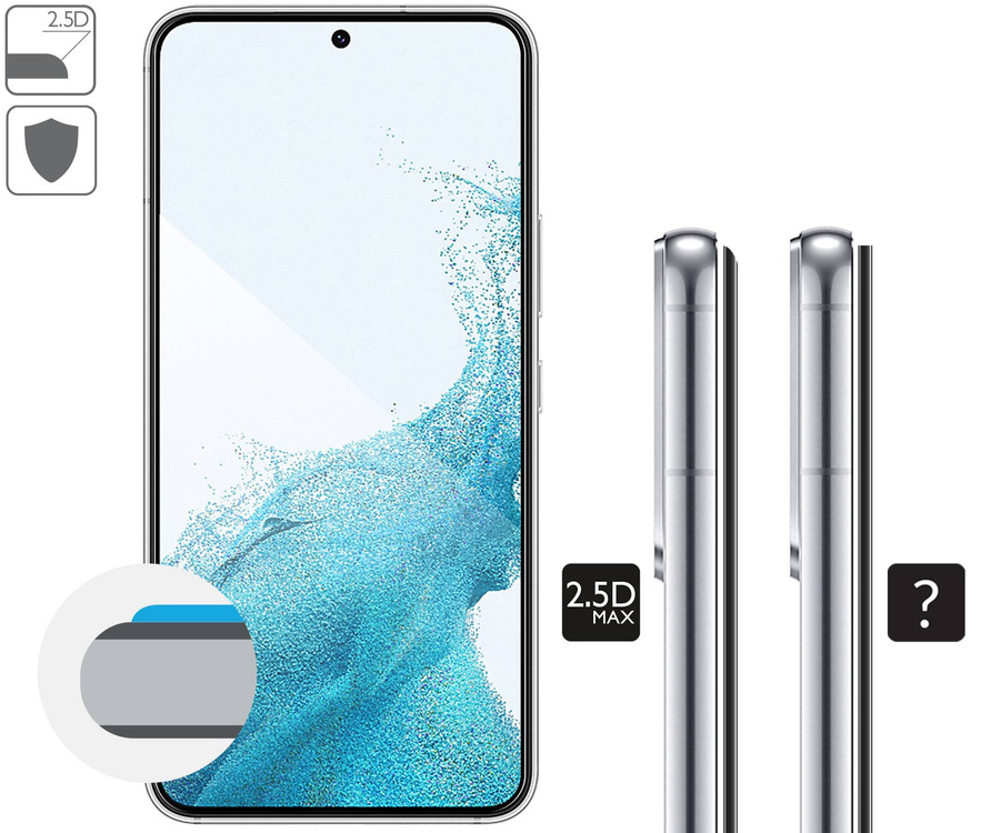 2 pcs. | moVear GLASS mSHIELD 2.5D MAX for Samsung Galaxy S22 (6.1") (case friendly)