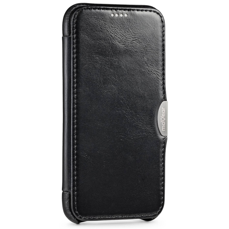 moVear flipSide C Leder Handyhülle für Apple iPhone 11 Pro (5.8") | Vintage Leder (Schwarz)