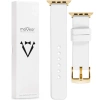 moVear Prestige S1 20mm Lederarmband für Apple Watch 10 / 9 / 8 / 7 / 6 / 5 / 4 / SE (46/45/44mm) & Ultra (49mm) Weiß [Adapter und Schnalle zur Auswahl]