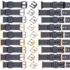 moVear Prestige C1 22mm Stahlgrau Lederarmband für Apple Watch 10 / 9 / 8 / 7 / 6 / 5 / 4 / SE (42/41/40mm) | Stahlgrau Nähte [Größen XS-XXL und Schnalle zur Auswahl]