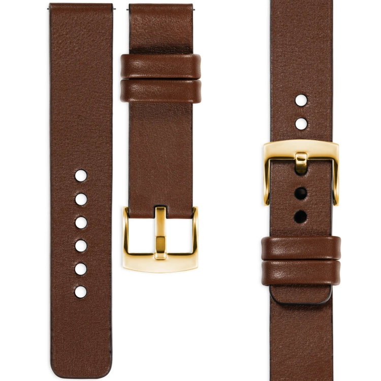 moVear Prestige S1 22mm Uhrenarmband aus Leder | Dunkelbraun [Größen XS-XXL und Schnalle zur Auswahl]
