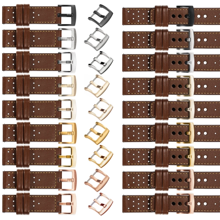 moVear Prestige R2 26mm leather watch strap | Dark brown, Dark brown stitching [sizes XS-XXL and buckle to choose from]
