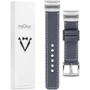 moVear Prestige C1 Lederarmband für Garmin QuickFit 26mm (Fenix / Epix / Quatix / Tactix / Enduro - 51mm) Stahlgrau, Stahlgrau Nähte [Größen XS-XXL und Schnalle zur Auswahl]