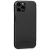 moVear flipSide S Ledertasche für Apple iPhone 12 Pro / 12 (6.1") | Glatte Leder, Handy Hülle book type (Schwarz)