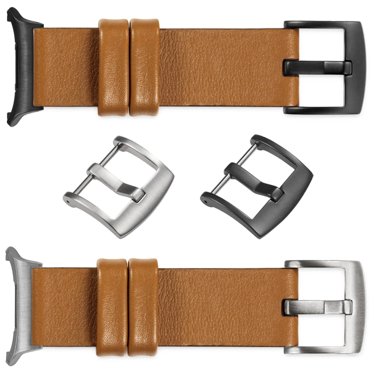 moVear Prestige S1 22mm Leather strap for Samsung Galaxy Watch Ultra Light brown [sizes XS-XXL and buckle to choose from]