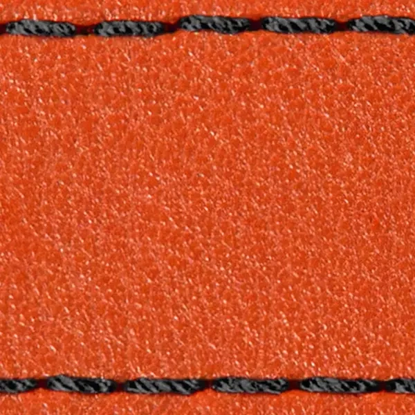 Strap C1 22mm | Orange / Black thread | Leather parts without buckle