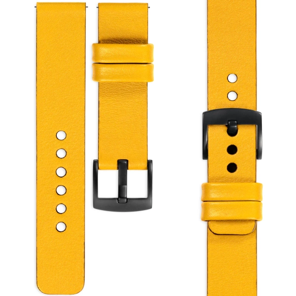 moVear Prestige S1 22mm Leather strap for Xiaomi Watch S1 / Mi Watch / Amzfit Yellow [sizes XS-XXL and buckle to choose from]