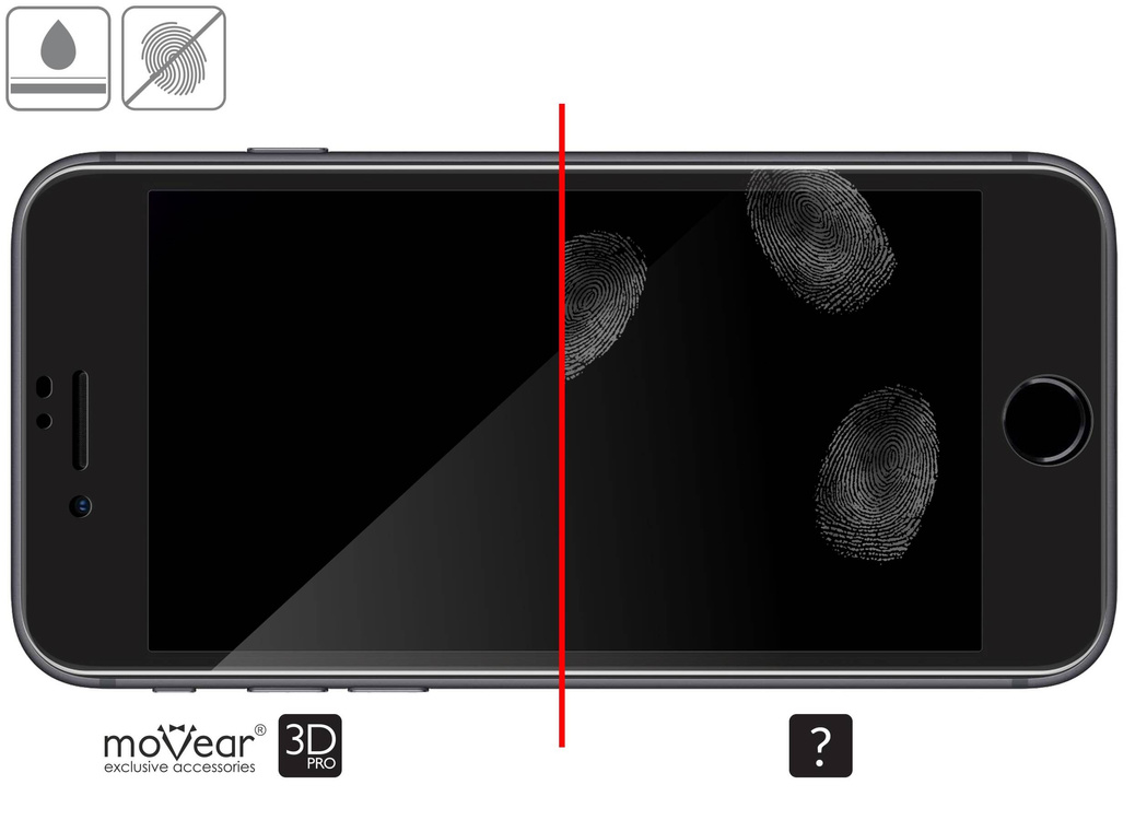 2 pcs. | moVear GLASS mSHIELD 3D PRO for Apple iPhone 8 Plus / 7 Plus (5.5") (full screen protection)
