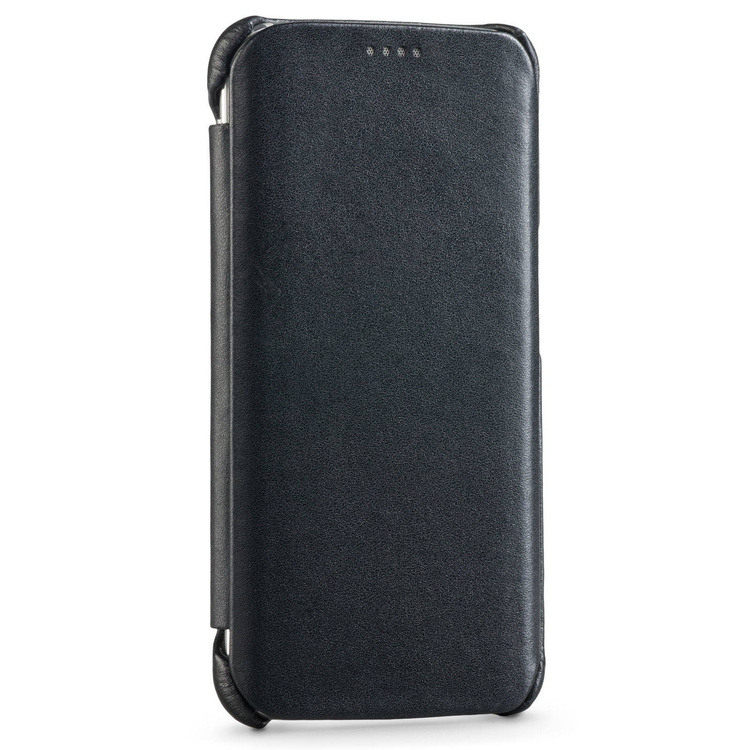 
                    moVear flipSide S+ Leder-Hülle für Samsung Galaxy S6 edge | Glatte Ledercase, Schwarz