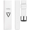 moVear Prestige C1 20mm White Leather strap for Garmin Vivoactive 5/3, Vivomove 3, Venu 2 | White stitching [sizes XS-XXL and buckle to choose from]