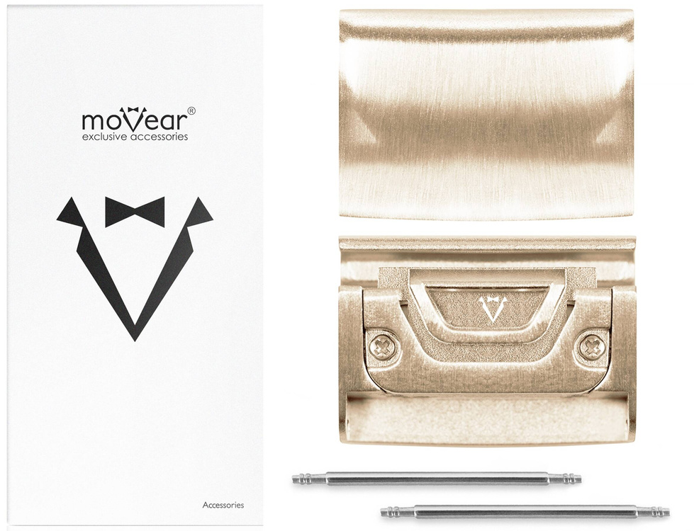 moVear | 18mm watch strap adapter for Garmin QuickFit 20mm Fenix / Instinct - 42/40mm | , Stainless steel +PVD