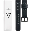 moVear Prestige R2 22mm Schwarz Lederarmband für Garmin Vivoactive 4, Venu 3/2 | Schwarz Nähte [Größen XS-XXL und Schnalle zur Auswahl]