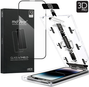 moVear mBOX GLASS mSHIELD 3D PRO for Apple iPhone 14 Pro (6.1") (easy installation)