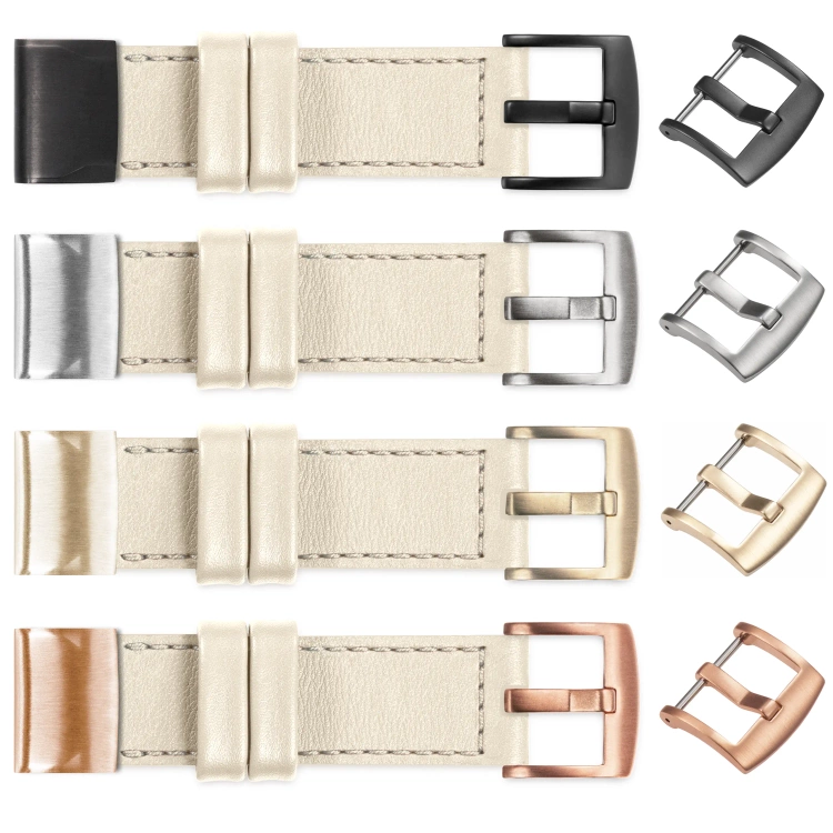 moVear Prestige C1 Lederarmband für Garmin QuickFit 22mm (Fenix / Forerunner / Epix / Instinct / Enduro / Quatix / MARQ - 47/45mm) Nude, Nude Nähte [Größen XS-XXL und Schnalle zur Auswahl]
