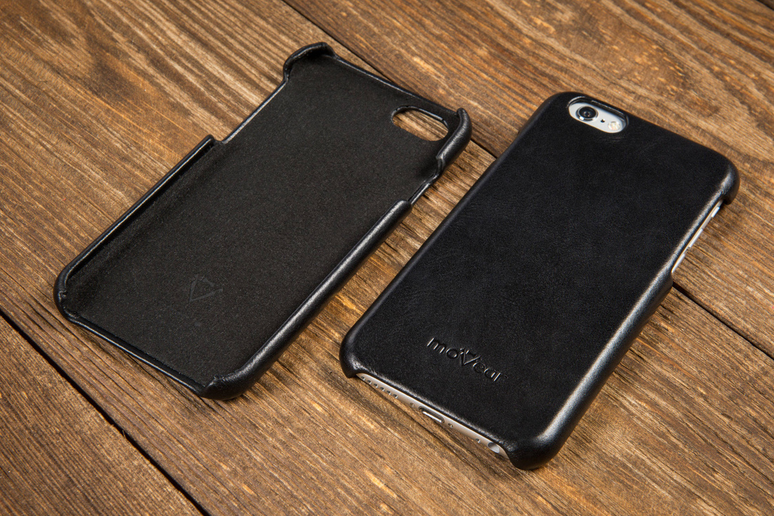 moVear backCover S Lederrückseite Cover für Apple iPhone 6 / 6s | Glatte Leder-Hülle, Cappuccino