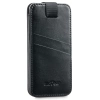 moVear pocketCase C+ Einschubtasche aus Leder für Smartfon rozmiar S (ok 141 x 68 x 8mm) | Glattleder (Schwarz)