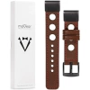 moVear Prestige R1 Leather strap for Garmin QuickFit 26mm (Fenix / Epix / Quatix / Tactix / Enduro - 51mm) Dark brown, Dark brown stitching [sizes XS-XXL and buckle to choose from]