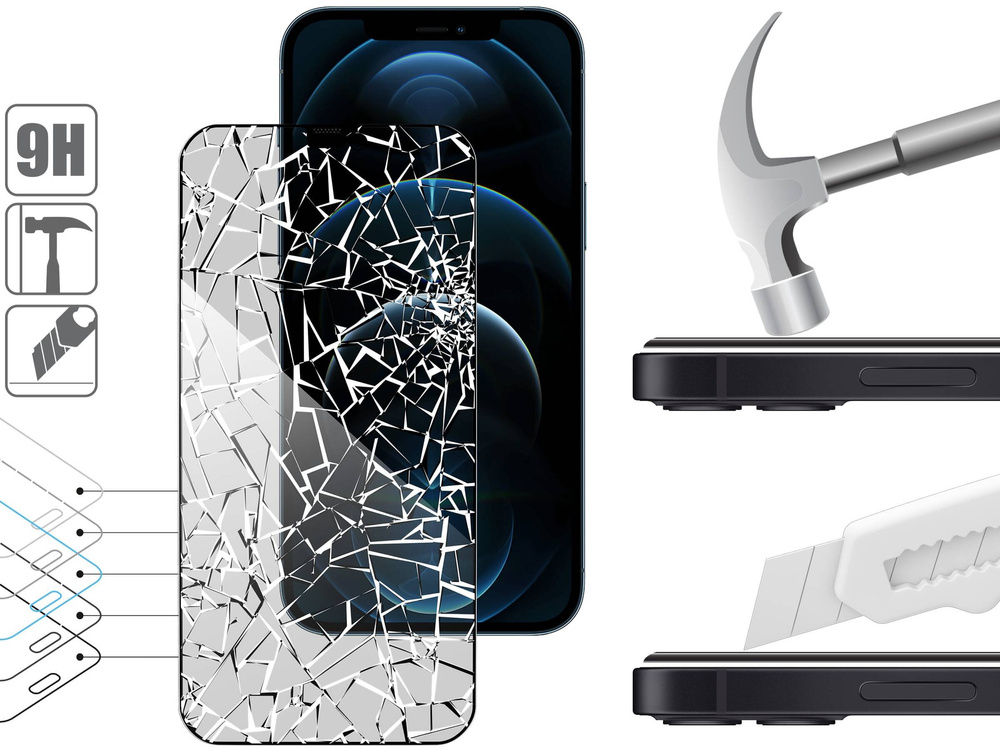 2 Stk. | moVear mBOX GLASS mSHIELD 2.5D MAX privacy für Apple iPhone 12 Pro Max (6.7") (Anti-Spionage, mit Applikator)