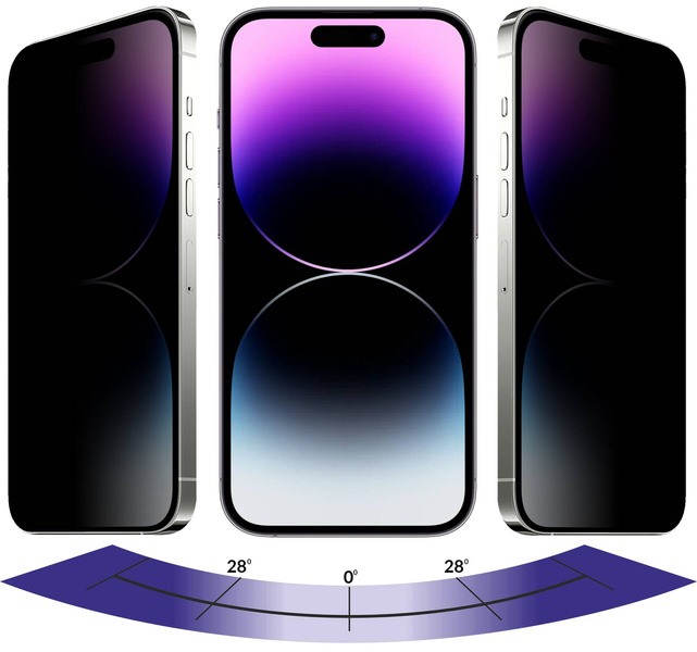 2 Stk. | moVear GLASS mSHIELD 3D PRO privacy für Apple iPhone 14 Pro Max (6.7") | (Privatisierung)