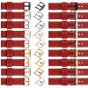 moVear Prestige C1 26mm Uhrenarmband aus Leder | Scharlachrot, Scharlachrot Nähte [Größen XS-XXL und Schnalle zur Auswahl]