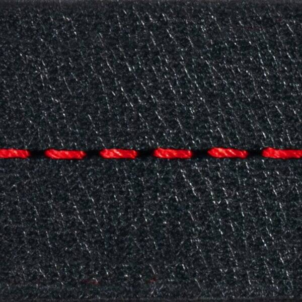 Strap C2 18mm | Black / Red thread | Leather parts without buckle